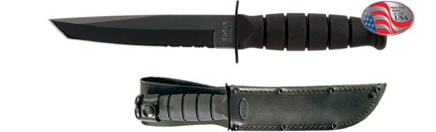 Picture of Short Black Tanto, Serrated by KA-BAR® Knives