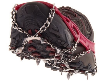 Show details for MICROspikes® Boot Chains by Kahtoola® Front of shoe showing spikes