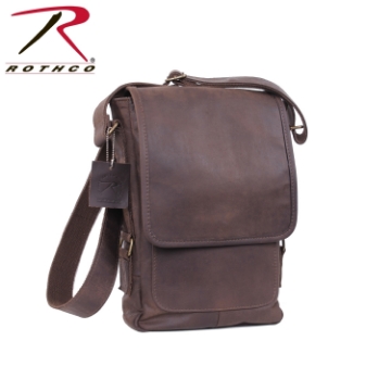 Show details for Brown Leather Military Tech Bag by Rothco® Leather Military Tech Shoulder Bag