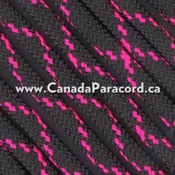 Picture of Black With Neon Pink X - 100 Ft - 550 LB Paracord Black With Neon Pink X - 100 Ft - 550 LB Paracord
