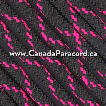 Show details for Black With Neon Pink X  - 100 Ft - 550 LB Paracord Black With Neon Pink X - 100 Ft - 550 LB Paracord