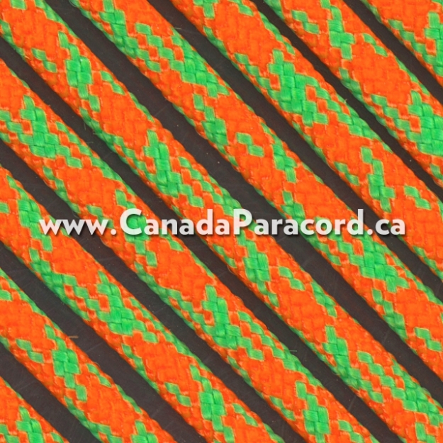 Neon Orange/Neon Green Camo - 100 Ft - 550 LB Paracord