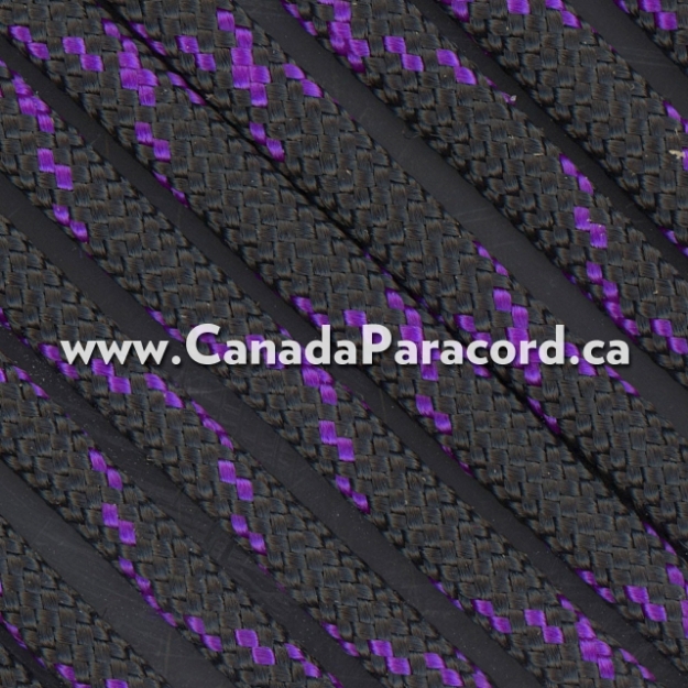 Black With Acid Purple X - 100 Ft - 550 LB Paracord