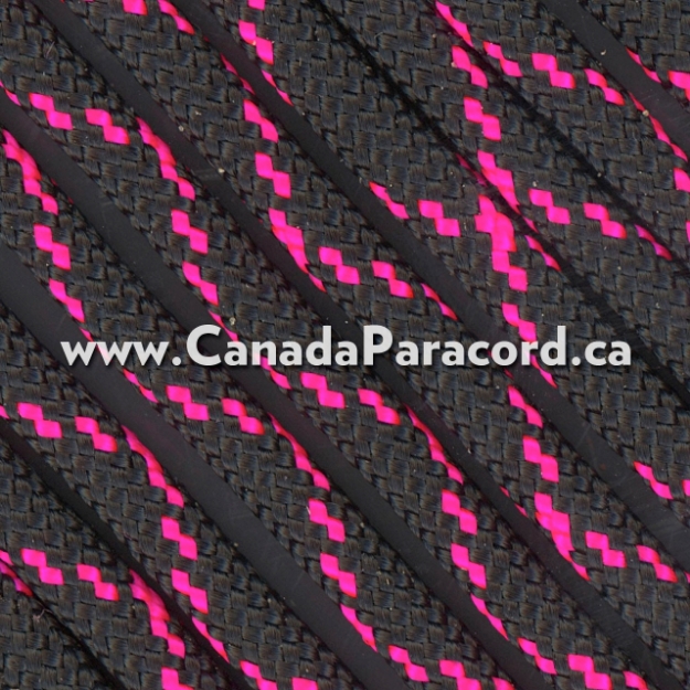 Copy of Black with Neon Pink X - 50 Ft - 550 LB Paracord