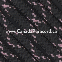 Picture of Black with Rose Pink X - 100 Ft - 550 LB Paracord Black with Rose Pink X - 100 Ft - 550 LB Paracord