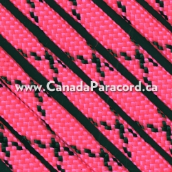 Picture of Neon Pink with Black X - 100 Ft - 550 LB Paracord Neon Pink with Black X - 100 Ft - 550 LB Paracord