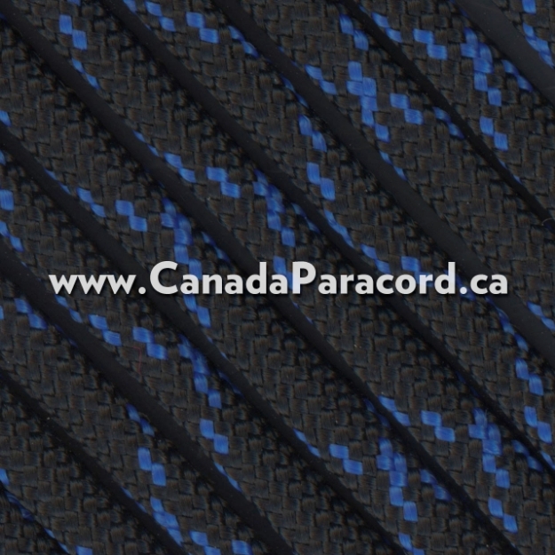 Black With Royal Blue X - 1,000 Foot - 550 LB Nylon Paracord