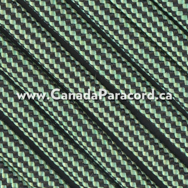 Mint and Black Stripes - 1,000 Ft - 550 LB Paracord