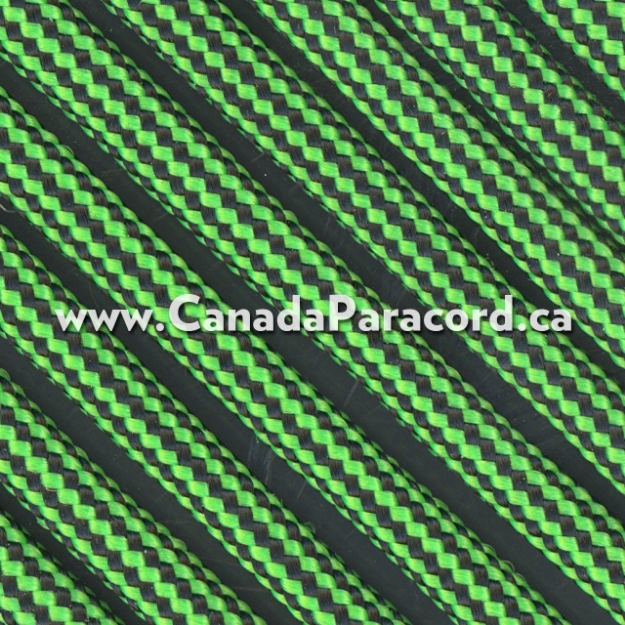 Neon Green and Black Stripes - 1,000 Ft - 550 LB Paracord