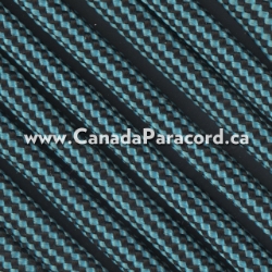 Picture of Neon Turquoise and Black Stripes - 100 Ft - 550 LB Paracord Neon Turquoise and Black Stripes - 100 Ft - 550 LB Paracord