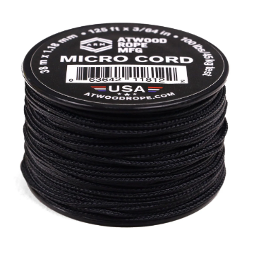 Show details for Black | 1.18 mm Micro cord | 125 Feet Picture of Black | 1.18 mm Micro cord | 125 Feet