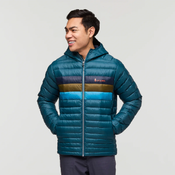 Show details for Fuego Hooded Down Jacket | Cotopaxi Picture of Fuego Hooded Down Jacket | Cotopaxi