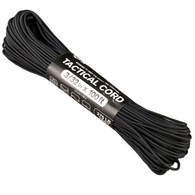 Picture of Black | 3/32" Tactical Paracord 275lb | 100 Feet